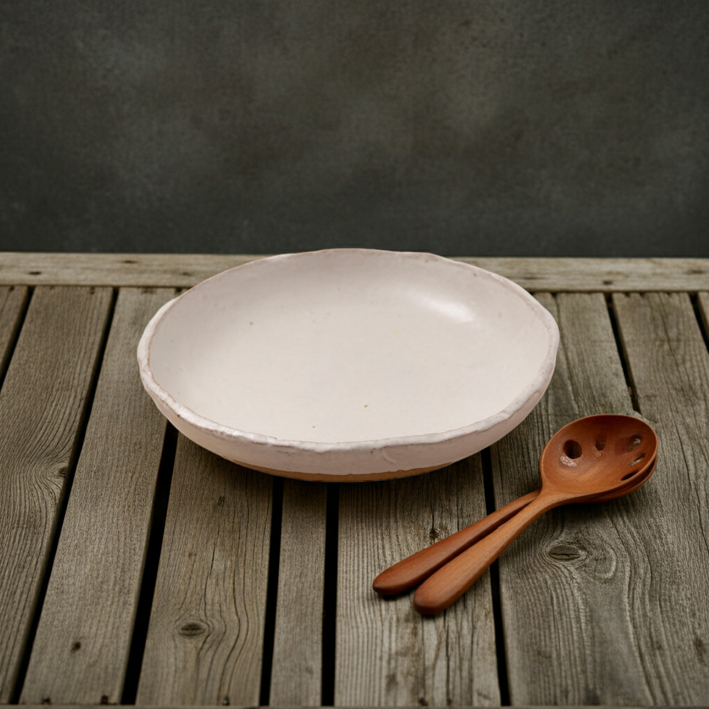 Cloudy White Serving Bowl