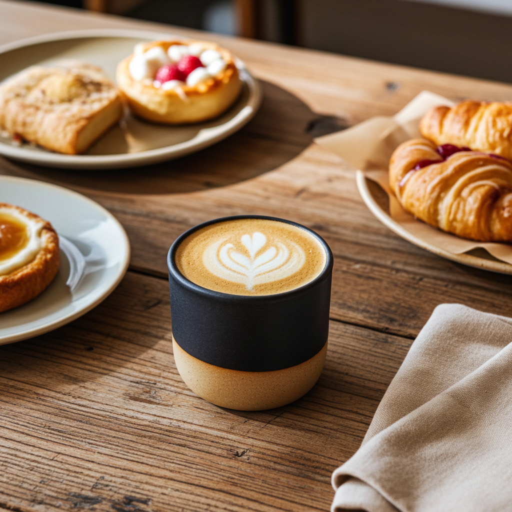 Charcoal Flat White Cup